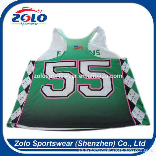 Cheap Price Custom Made Funny Youth Ladys Lacrosse Pinnies With Race Back